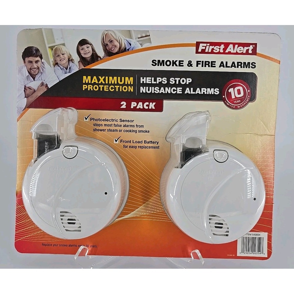 First‎ Alert Smoke & Fire Alarms 540004 - 2 Pack Maximum Protection New